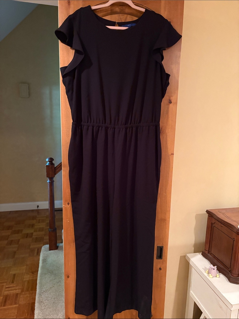 Apt. 9 Black Maxi Dress with Ruffle Cap Sleeves